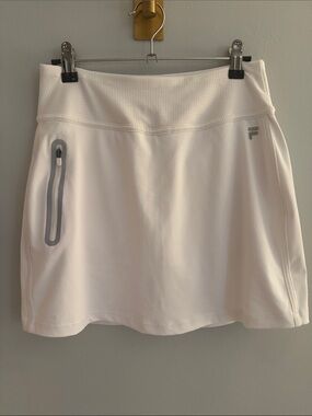 FILA White Athletic Skirt with Gray Zipper Accent
